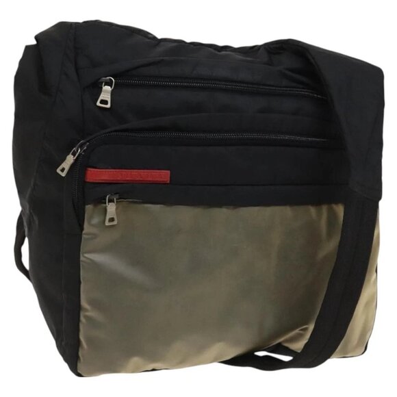 PRADA Sports Shoulder Bag Nylon Black Silver Auth bs26885 - Picture 1 of 16